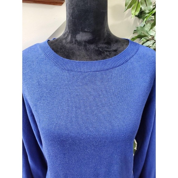 Jack Women's Solid Blue Acrylic Long Sleeve Round Neck Pullover Casual Sweater S - Picture 2 of 12